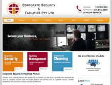 Tablet Screenshot of corporatesecurityfacilities.com.au